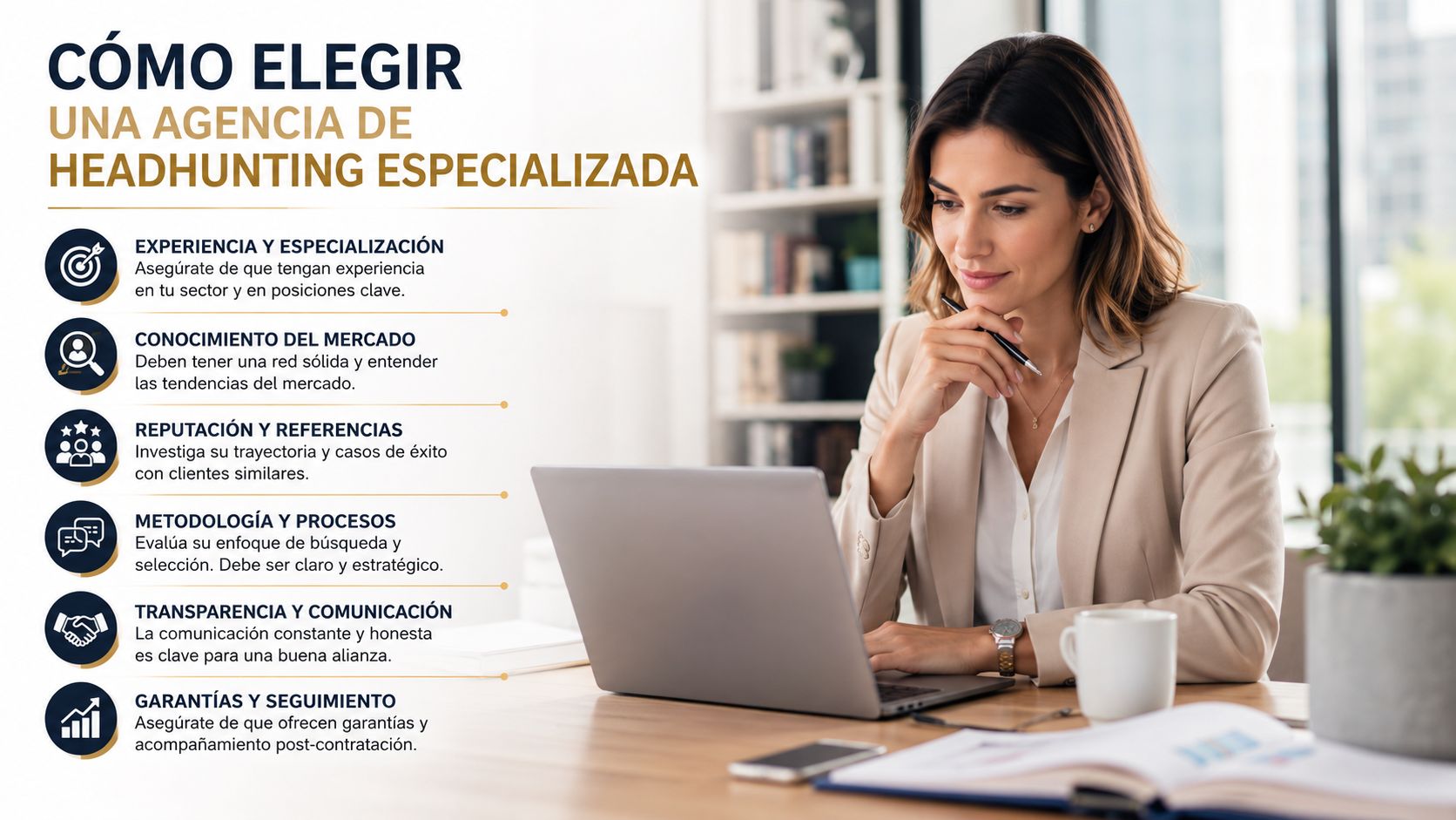 Infografía sobre cómo elegir una agencia de headhunting especializada para encontrar el mejor talento profesional.